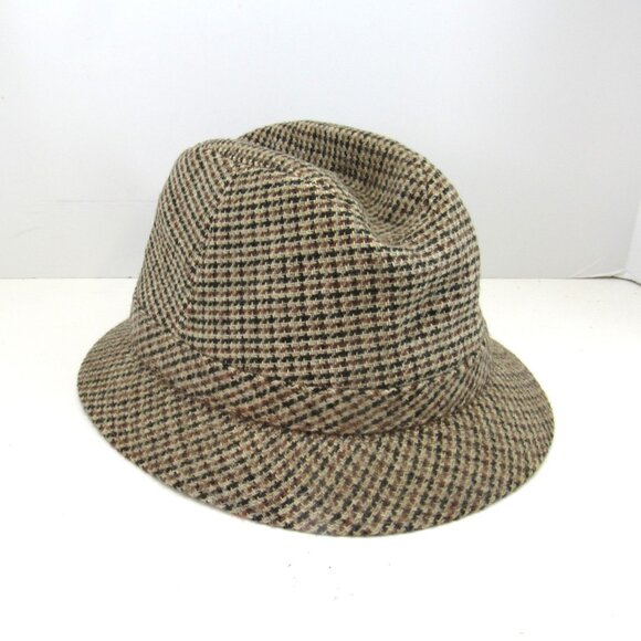 YoungAn Fashion Men's Green Tweed 3 Panel Fedora Size L 7 1/4-7 3/8 Made  Korea - Picture 9 of 9